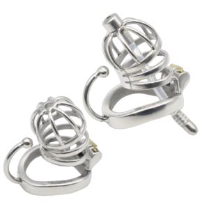 Metal Hollow Breathable Chastity Cage with Urinary Catheter — product image 1
