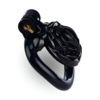 Rose Flat Chastity Cage with 4 Rings – Black / Pink / White — product image 9