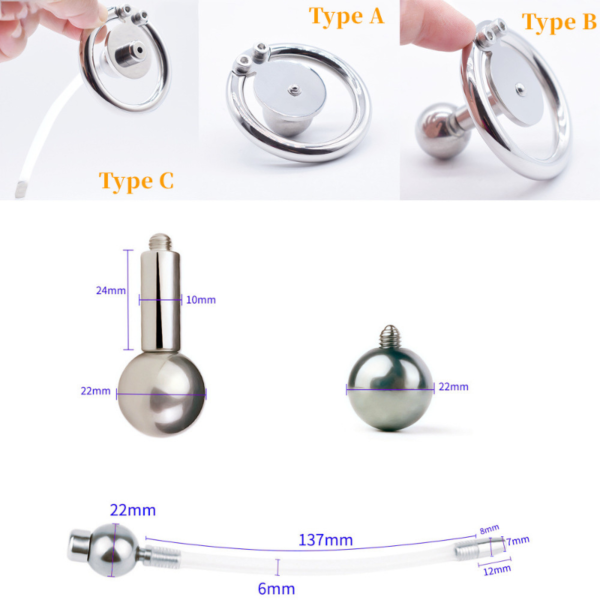 Flat Disc Inverted Chastity Cage with Steel Ball and Urethral Plug — product image 3