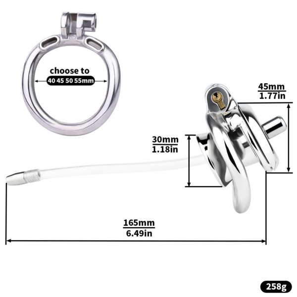Sleek Inverted Chastity Cage with Removable Soft Silicone Catheter — image 3 Sleek Inverted Chastity Cage with Removable Soft Silicone Catheter — product image 3