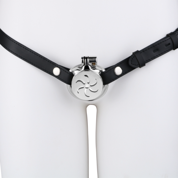 Flat Metal Chastity Cage with Strap and Catheter — product image 16