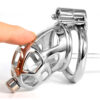Hollow Metal Chastity Cage with Silicone Catheter — product image 2