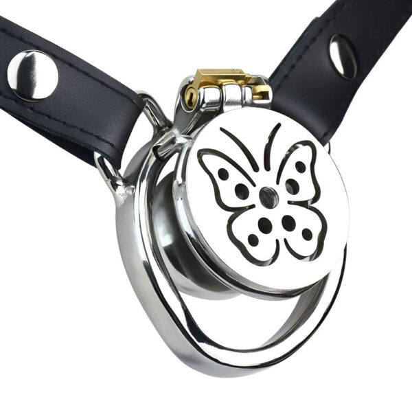 Butterfly Inverted Chastity Cage with PU Belt and Silicone Catheter — product image 13
