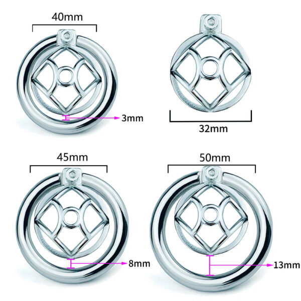Stainless Steel Urethral Chastity Cage with Removable Metal Tube — product image 3