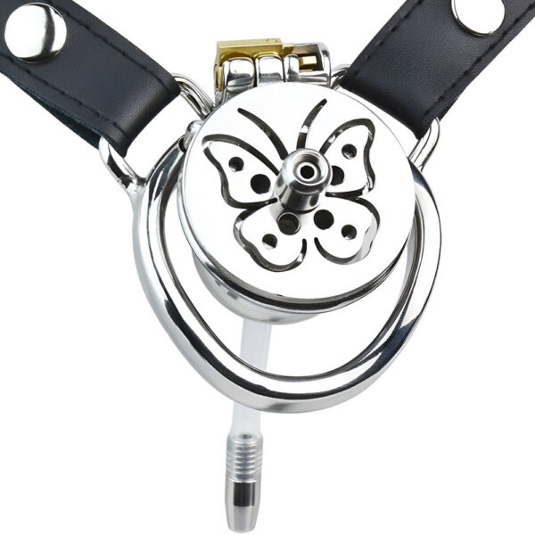 Butterfly Inverted Chastity Cage with PU Belt and Silicone Catheter — product image 5