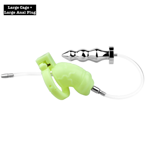 Versatile Resin Chastity Cage with Built-in Adjustable Ring and Detachable Butt Plug — product image 44