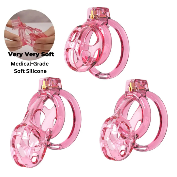 Flexible Soft Silicone Chastity Cage Set — image 2 Flexible Soft Silicone Chastity Cage Set — product image 2