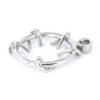 Spiked Chastity Cage – Metal Flat Cock Ring — product image 2