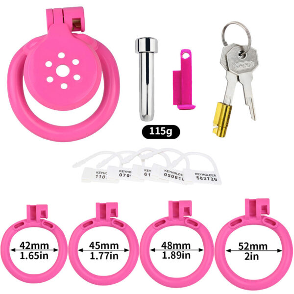 NEW Resin Flat Chastity Cage Set – Pink — product image 6
