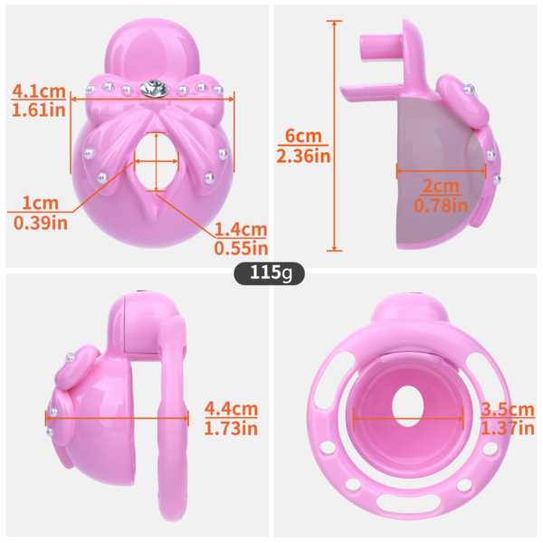 Pink Sissy Bowtie Chastity Cage — product image 2