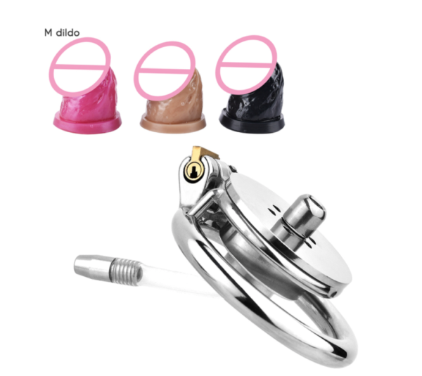 Inverted Chastity Cage with Dildo and Silicone Urethral Tube — product image 3