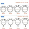 Small Short Inverted Chastity Cage with Strap and Silicone / Metal Urethral Tube — product image 10