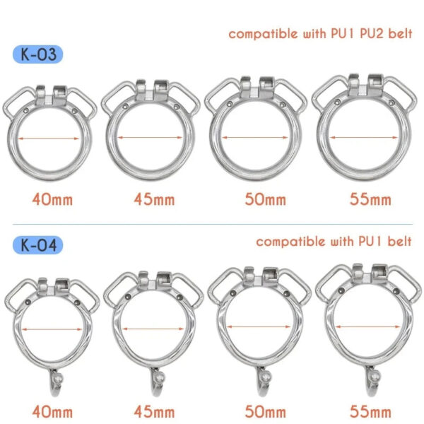 Small Short Inverted Chastity Cage with Strap and Silicone / Metal Urethral Tube — product image 10