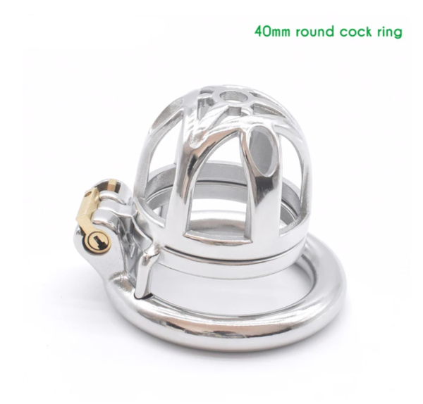 Small Hollowed Metal Chastity Cage with Urine Hole — product image 2