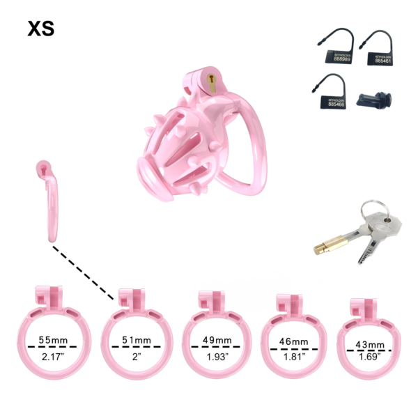 Pink Chastity Cage with Detachable Silicone Spikes — product image 5