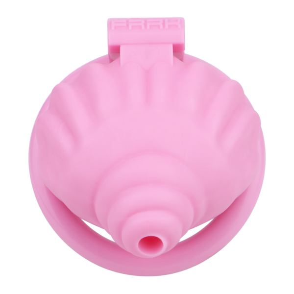ABS Small Shell Chastity Cage Set with 4 Rings – Pink / Black / White — product image 17