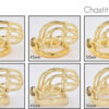 Curved Metal Gold Chastity Cage — product image 2
