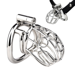 Stainless Steel PA Chastity Cage with Adjustable Strap — product image 1