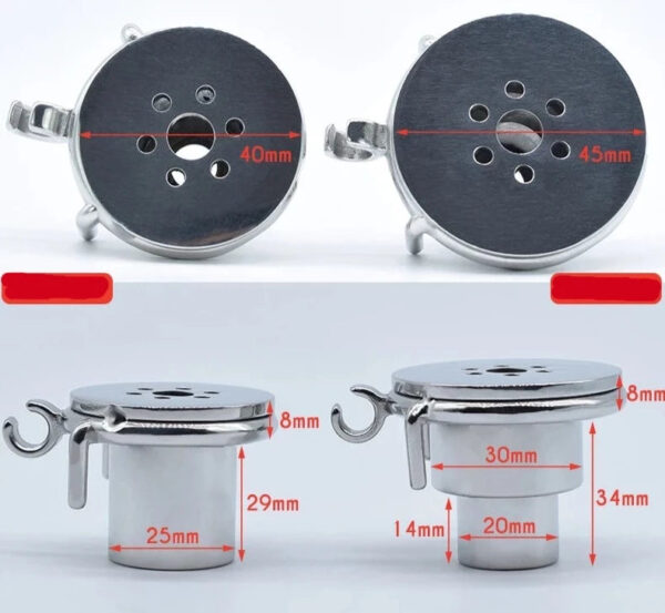 Flat Inverted Chastity Cage with Removable Stainless Steel Urethral Catheter — product image 7
