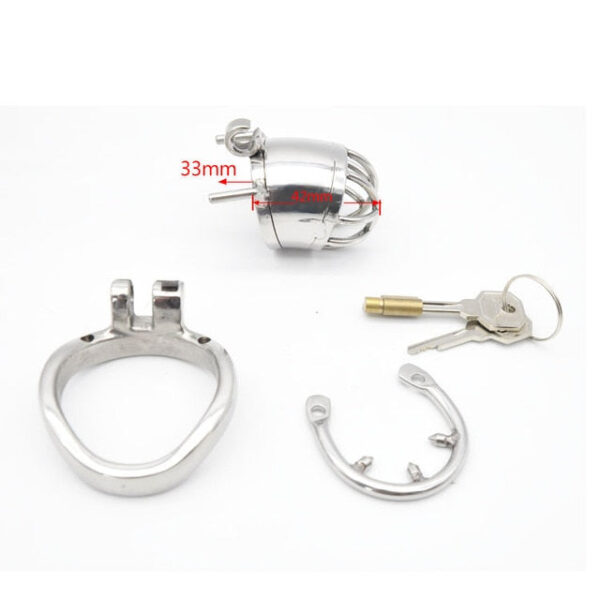 Stainless Steel Spiked Cock Cage with Anti-drop Loop Penis Ring — product image 4
