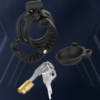 Double-Locked Black Resin Chastity Cage with Removable Cap and Spikes — product image 2
