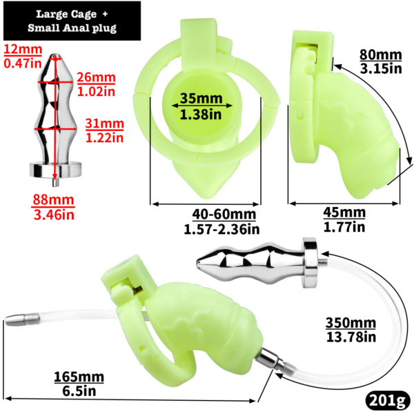 Versatile Resin Chastity Cage with Built-in Adjustable Ring and Detachable Butt Plug — product image 11