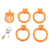 Plastic Flat Chastity Cage with 4 Rings – Multicolor — product image 15