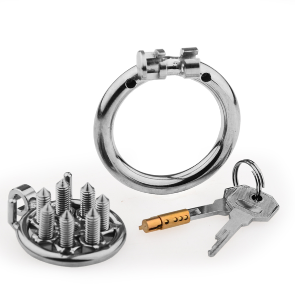 Flat Metal Chastity Cages with Removable Spikes — product image 6