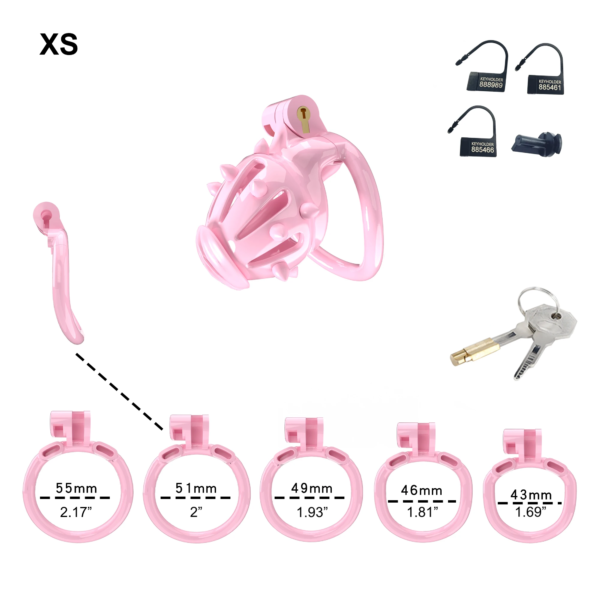 Pink Chastity Cage with Detachable Silicone Spikes — product image 6