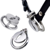 Flat Chastity Cage with Urine Hole / Metal Catheter and Strap — product image 1