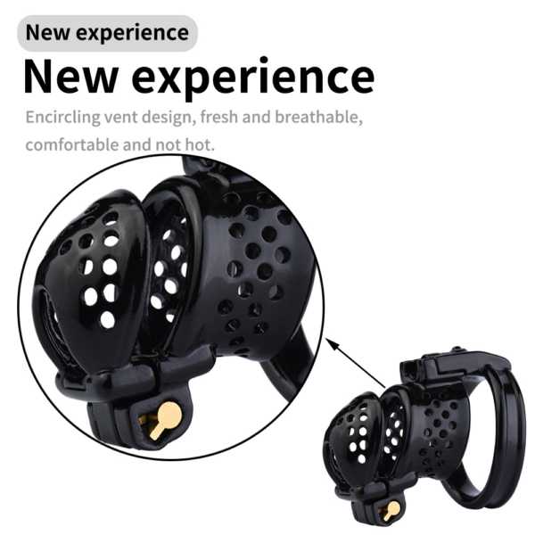 Dual-Lock 3D Printed Resin Chastity Cage with Removable Cap — product image 7