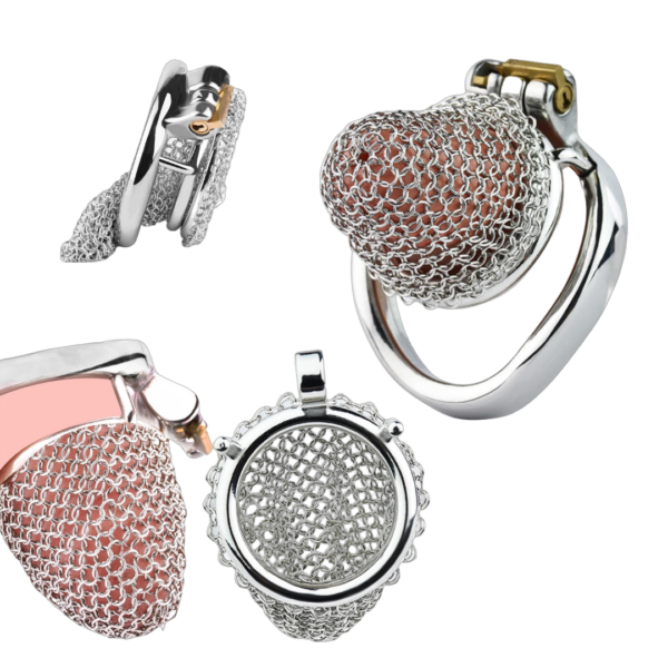Soft Micro Metal Chastity Cage Hollow Mesh Penis Sleeve – 40mm — image 1 Soft Micro Metal Chastity Cage Hollow Mesh Penis Sleeve – 40mm — product image 1