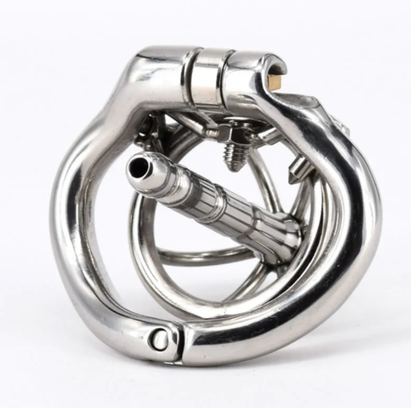 Removable Metal Spiked Chastity Cage with Urethral Stretcher Dilator — product image 4