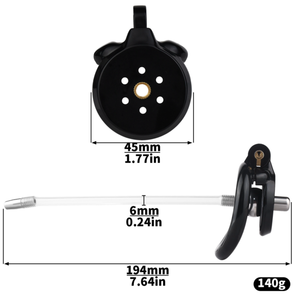 Mini Inverted Chastity Cage – Removable Steel Ball Plug with Flexible Catheter — product image 5