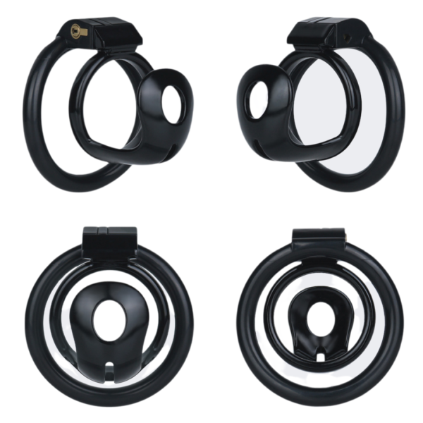 Lightweight Hard Resin Chastity Cage – Black & Pink — product image 10