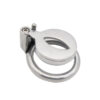 Sissy Flat Metal Chastity Cage – AntiOff Penis Ring Urinary Hole — product image 2