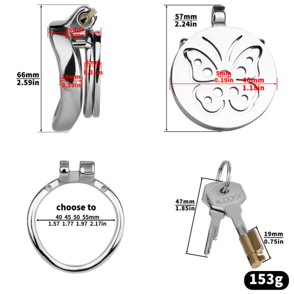 Chic Butterfly Flat Chastity Cage for Sissy — product image 2