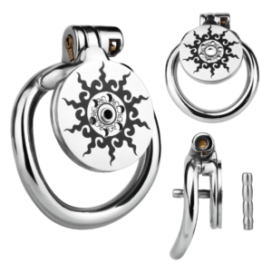 Inferno Flat Steel Chastity Cage with Removable Catheter Tube — product image 1