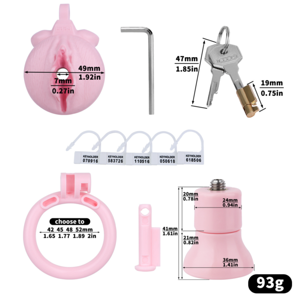 Realistic Clit Chastity Cage with Adjustable Inverted Plug — product image 3