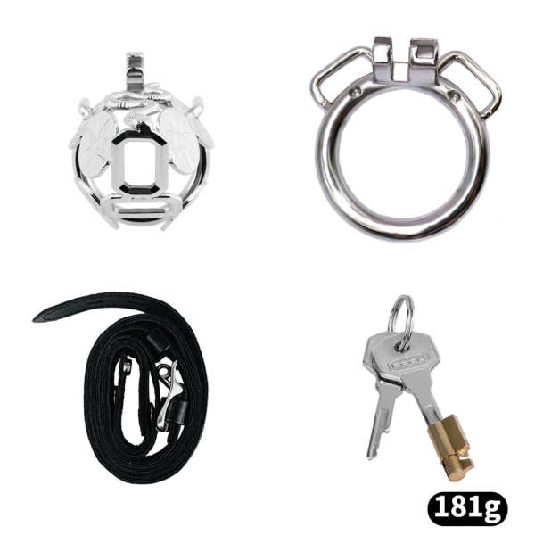 Stainless Steel Snake Guard Locking Chastity Cage (Short / Long) — product image 13