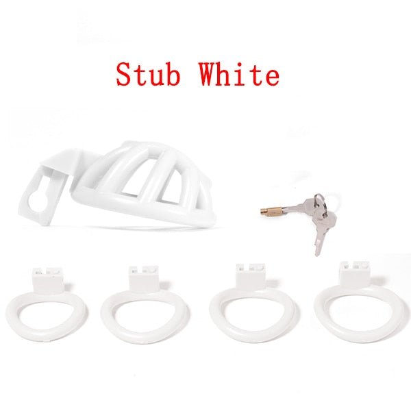 Pink Small Sissy Chastity Cage With 4 Base Rings – Micro / Negative / Stub — product image 18