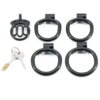 Plastic Flat Chastity Cage with 4 Rings – Multicolor — product image 16