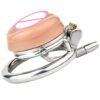 Detachable Small Pussy Flat Chastity Cage with Catheter — product image 7