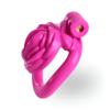 Rose Flat Chastity Cage with 4 Rings – Black / Pink / White — product image 17