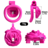 Rose Flat Chastity Cage with 4 Rings – Black / Pink / White — product image 3