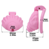 ABS Small Shell Chastity Cage Set with 4 Rings – Pink / Black / White — product image 10