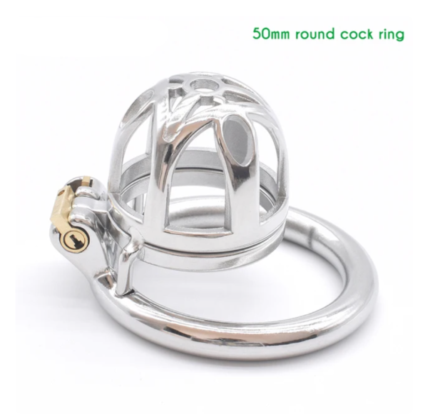 Small Hollowed Metal Chastity Cage with Urine Hole — product image 6