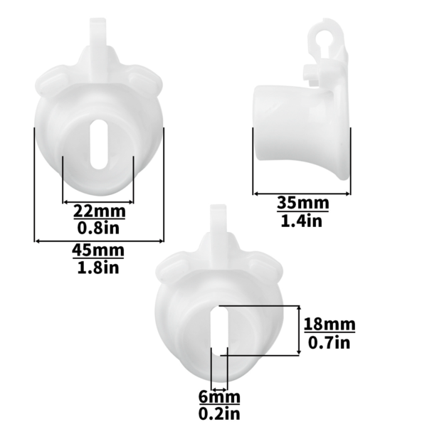 Flat Inverted Chastity Cage with 4 Base Rings and Adjustable Strap — product image 13