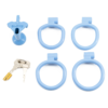 Slave Flat / Negative Chastity Cage with 4 Rings – Multicolor — product image 15