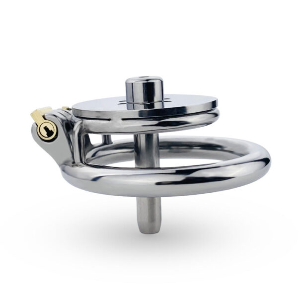 Flat Chastity Cage with Detachable Metal Catheter and Anti-Drop Ring — product image 5